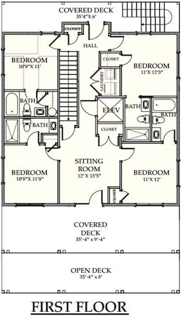 Vacation Rental Homes Ocean Isle Beach NC - Vacation OIB - Living The Dream - Floorplan 1st floor