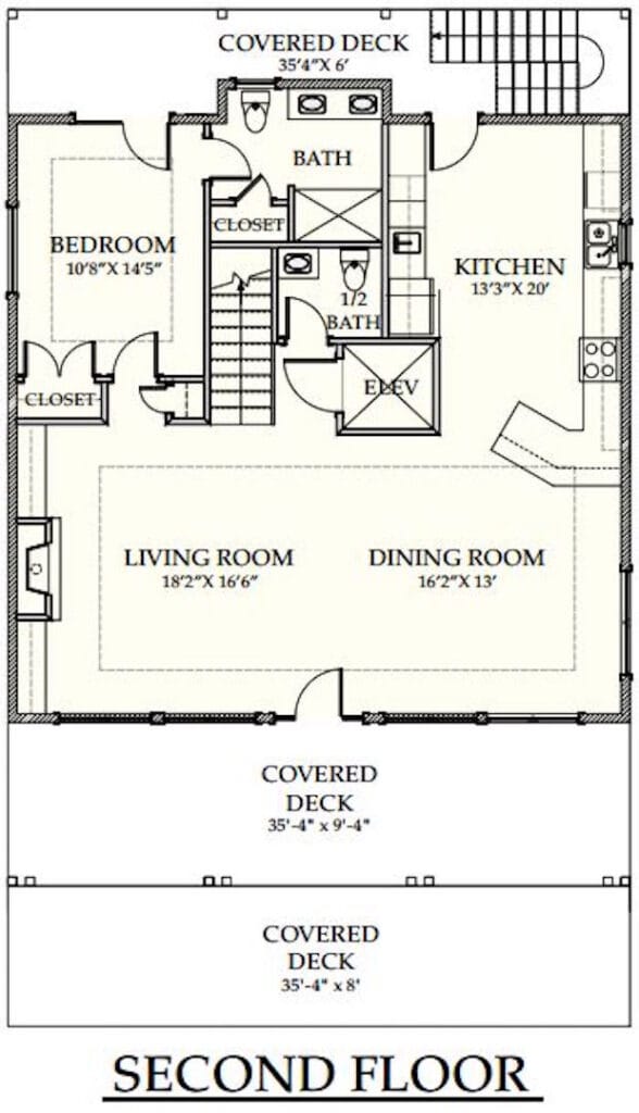 Vacation Rental Homes Ocean Isle Beach NC - Vacation OIB - My Happy Place - Floorpaln 2nd Floor