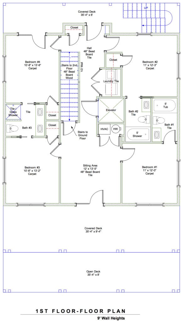 Vacation Rental Homes Ocean Isle Beach NC - Vacation OIB - Paradise Found - Floorplan 1st Floor
